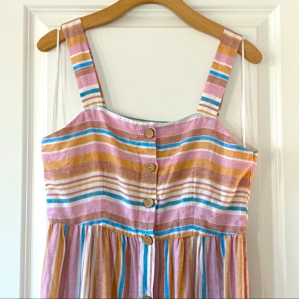 {Anthro} C + C California Pastel Striped Linen